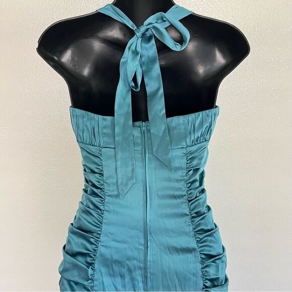 Betsey Johnson Y2K Babydoll Silk Dress Size 2 Whimsigoth 90s Ruched Halter Midi - Picture 6 of 10